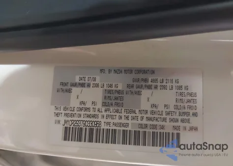 2009 Mazda Mazda5 Grand Touring from USA, damaged, VIN JM1CR293790330968